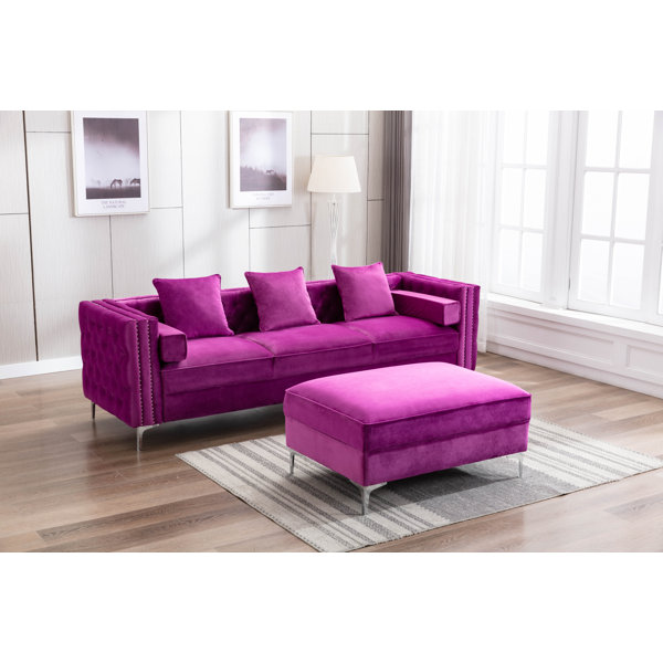 House of Hampton® Zaida 104" Wide Velvet Reversible Modular Sofa